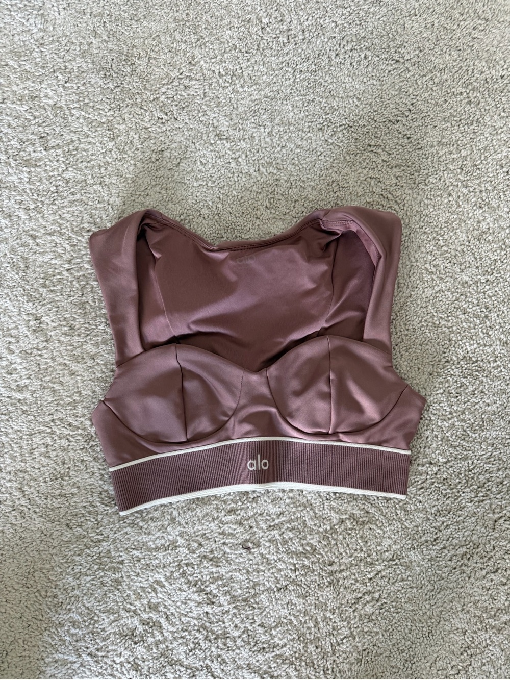 ALO Yoga Mauve Padded Sculpted Crop Top
